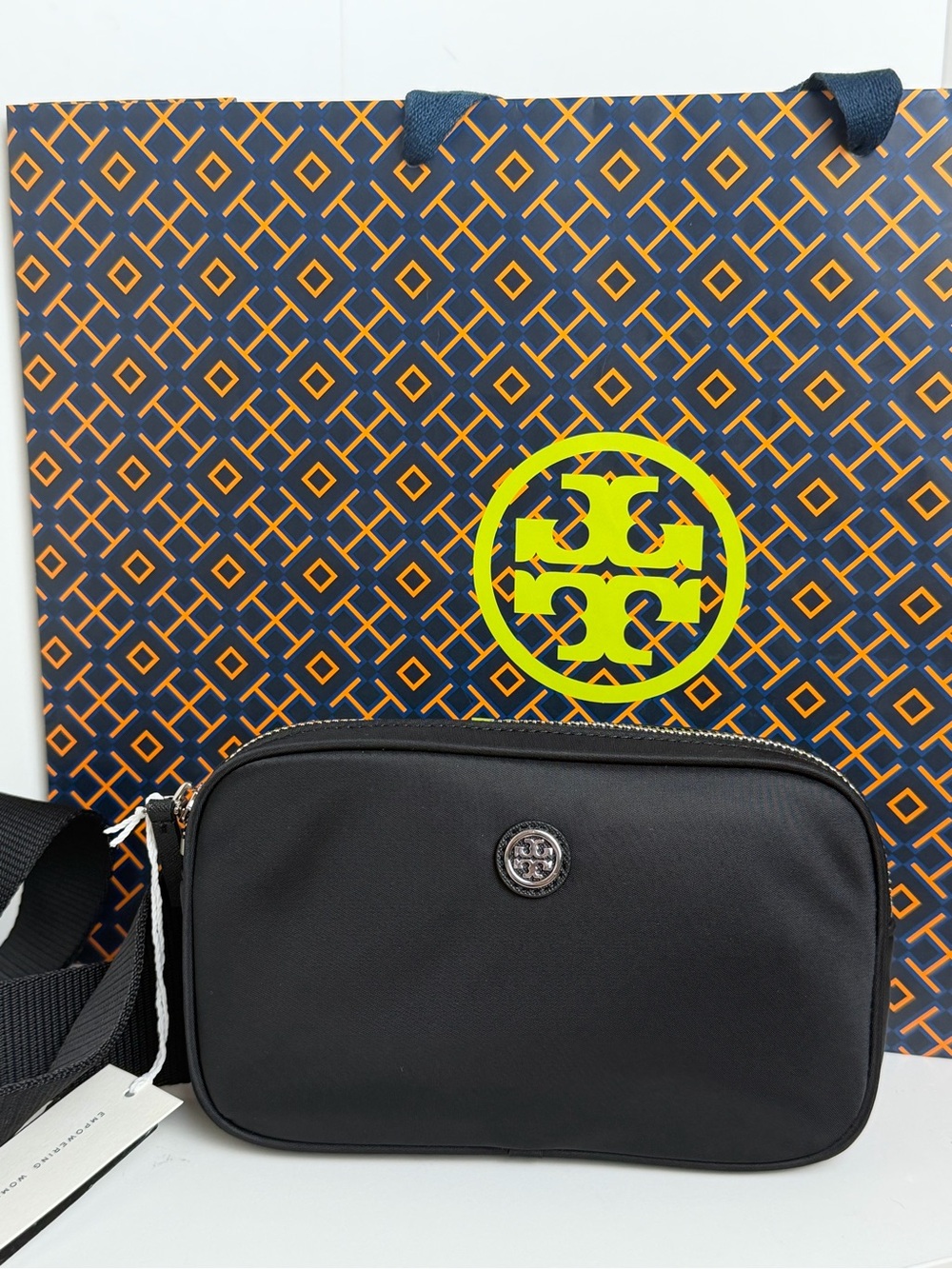NWT Tory Burch Black Nylon Belt Bag